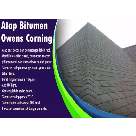Jual genteng ATAP Bitumen OWEN CORNING TERPASANG per m2 Shopee Indonesia