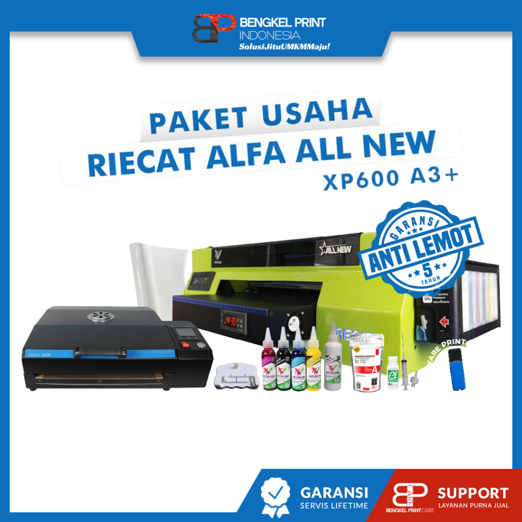 Jual Paket Usaha Sablon DTF | Paket Mesin Riecat Alfa All New + Mesin ...