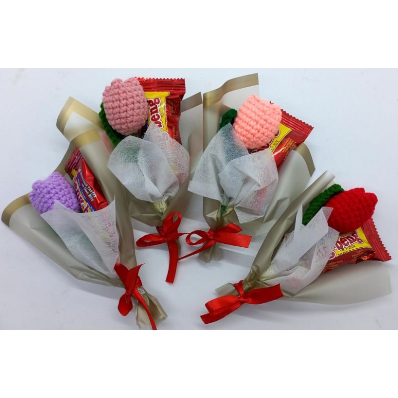 Jual Crochet Mini Bouquet Tulip Flower + Beng Beng Untuk Hadiah atau ...