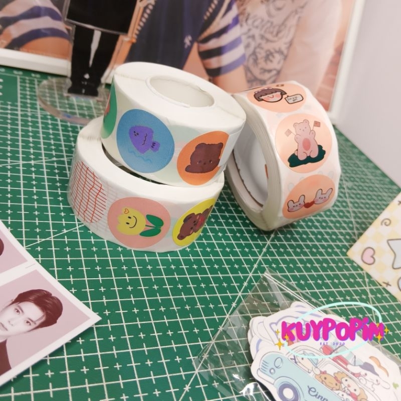Jual [1 ROLL] STICKER THANK YOU CIRCLE LUCU / CUTE STIKER THANK YOU
