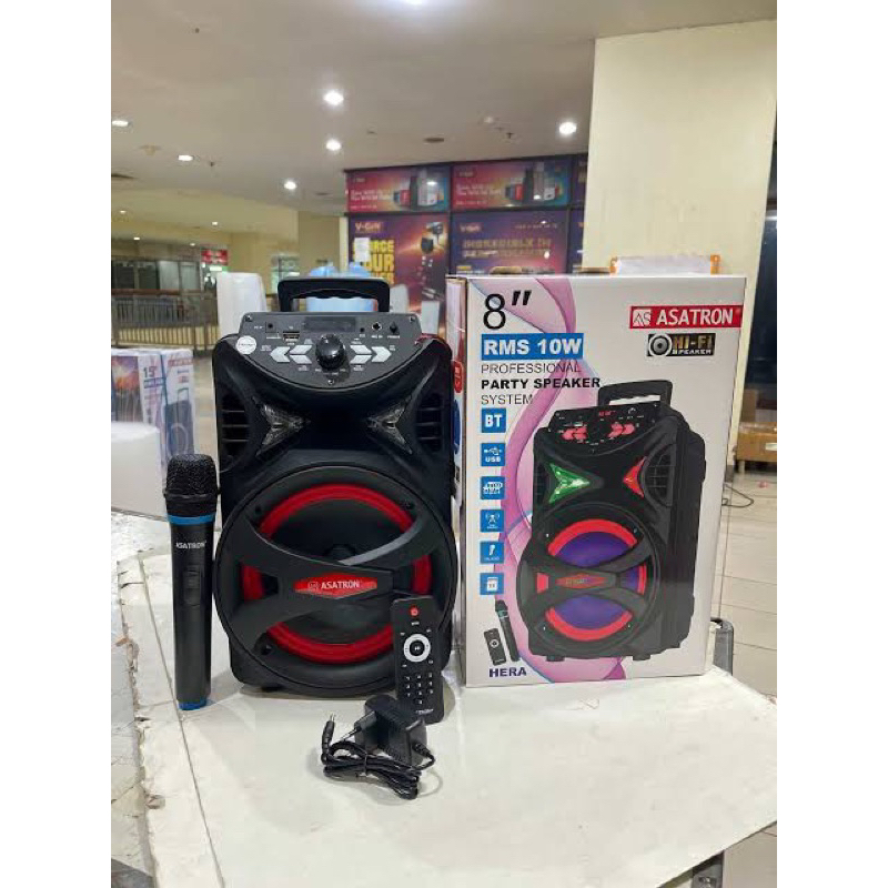 Jual Speaker Asatron Bluetooth Karaoke Asatron HERA 8 inch free mic