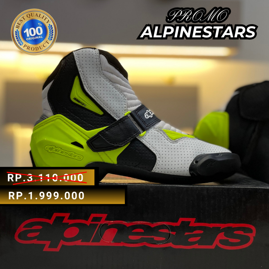 Jual SEPATU ALPINESTAR SMX-1 R VENTED EDITION 2018 BLACK WHITW