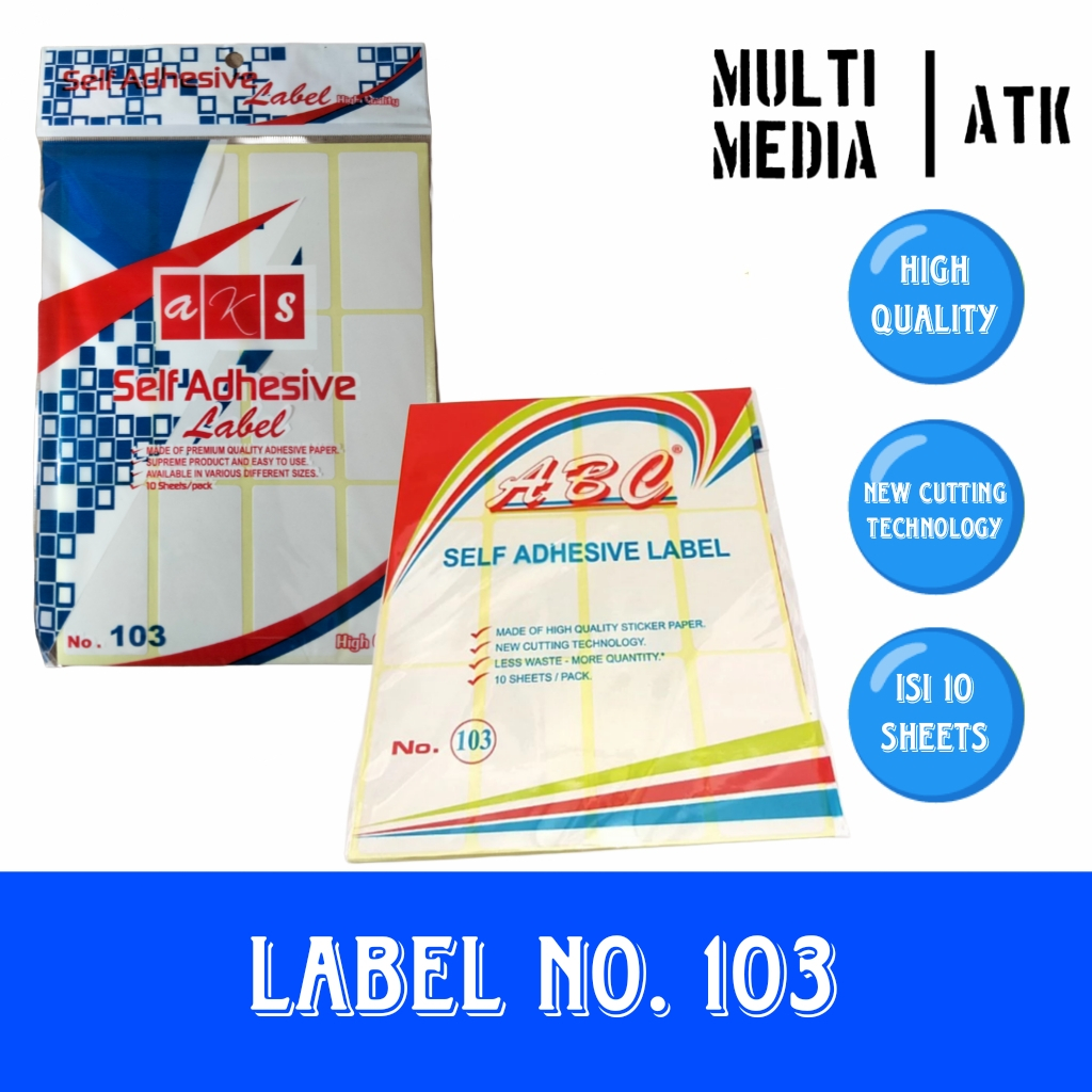 Jual LABEL ABC 103 / LABEL NAMA / TEMPELAN UNDANGAN ISI 10 LEMBAR