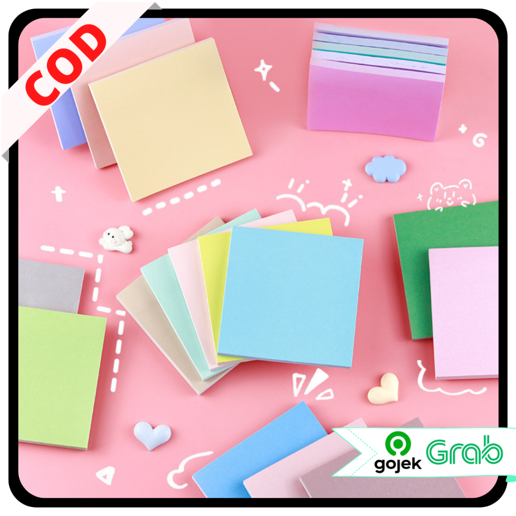 Jual KAISSO - [2 PCS] STICKY NOTES MEMOPAD PERSEGI MOTIF POLOS ...