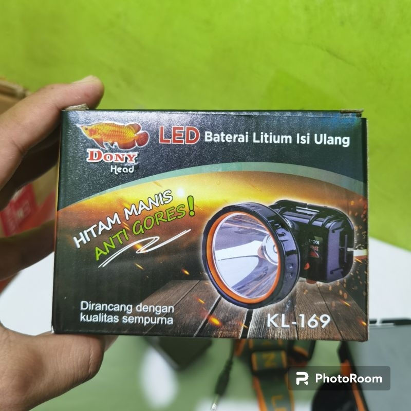 Jual senter Kepala Dony 15W KL-169/ Senter kepala hitam manis Anti ...