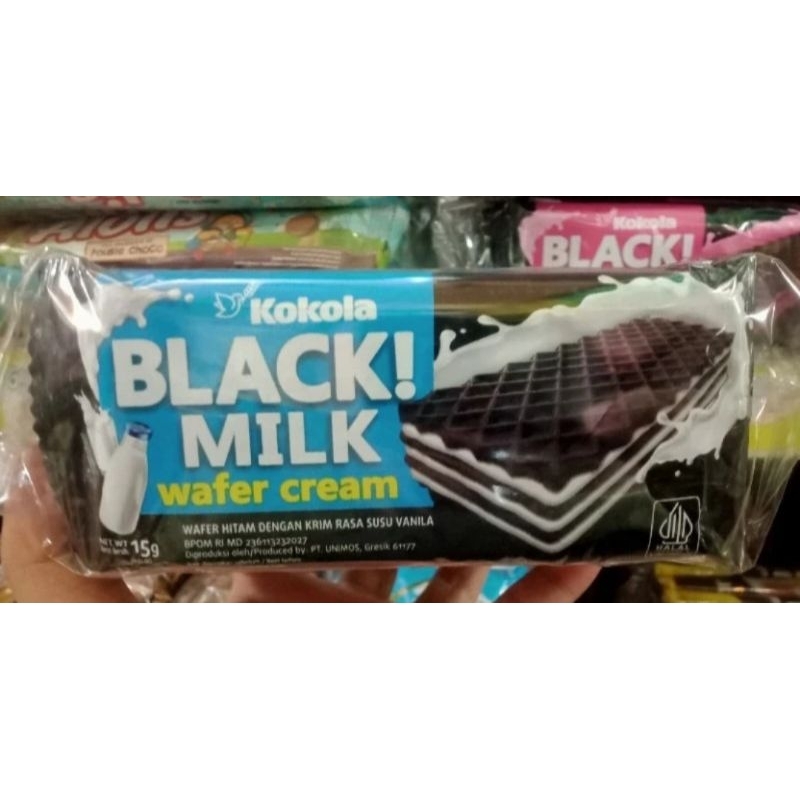 Jual Kokola Black Milk Wafer Cream Vanilla 15gr X 10pcs | Shopee Indonesia