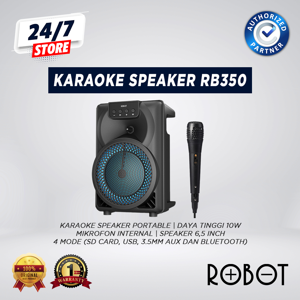 Jual Speaker Robot RB350 Bluetooth 5.3 RGB + Mic Karaoke / 6.5Inch ...