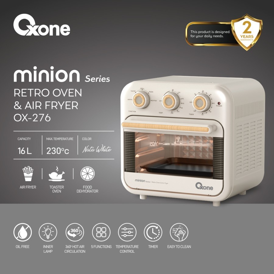 Jual Oxone Ox Ox Retro Oven Air Fryer Minion Series Putih Shopee Indonesia