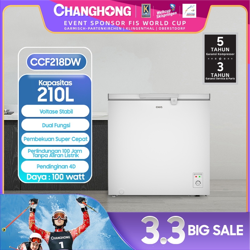 Jual CHiQ Chest freezer ccf 218dw Kapasitas 210 Liter (Fast Freezing