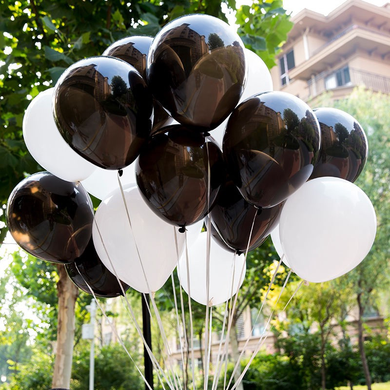 Jual Balon Latex Hitam Putih Ukuran 5inch 12 inch 18 inch | Shopee ...