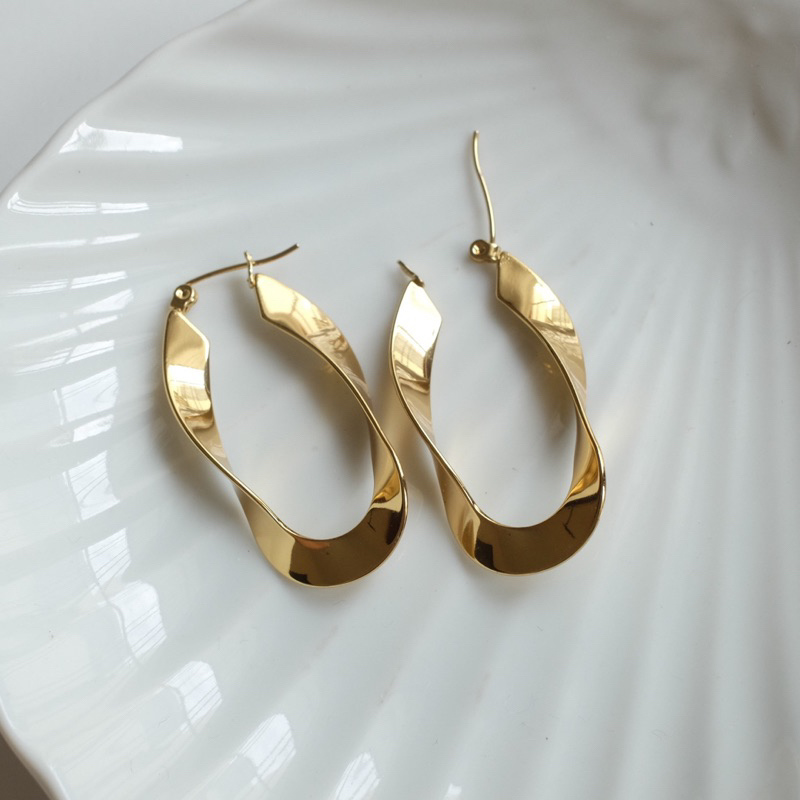 Jual Ark.co - RYE earrings TITANIUM | anting anti karat stainless steel ...