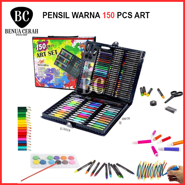 Jual PENSIL WARNA 150PCS - ALAT TULIS SET CRAYON COLOURING SET 150PCS ...