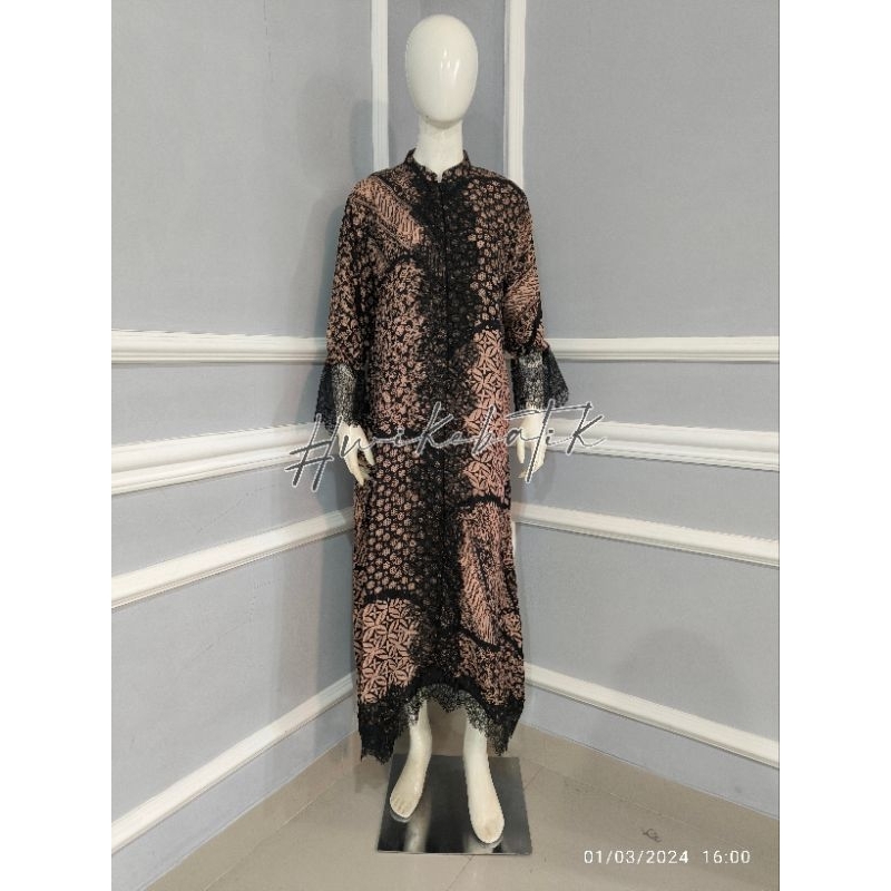 Jual Wike Batik Keisya Long Dress Gamis Viscose Busui Batik Trusmi