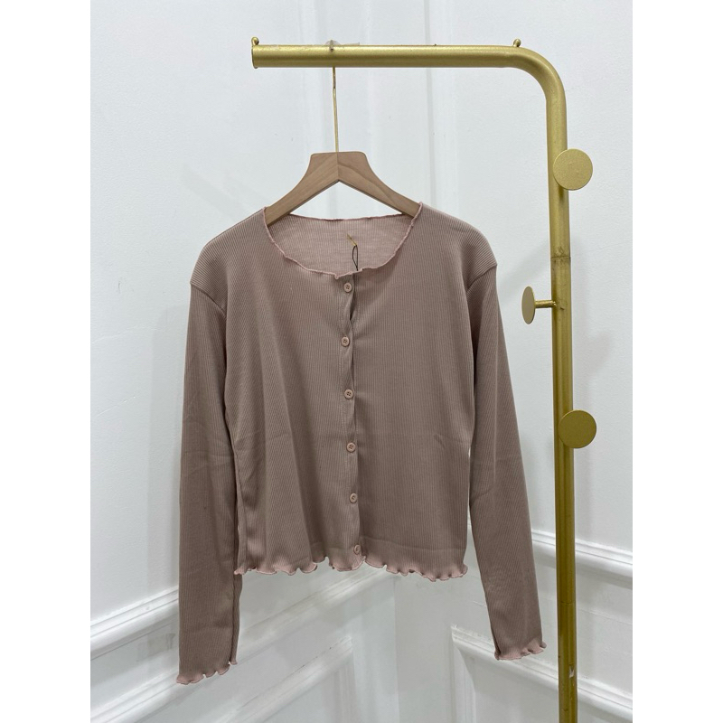 Jual CARDIGAN CROP RAJUT KOREAN OOTD MODEL KANCING RIB MODELLANO ...