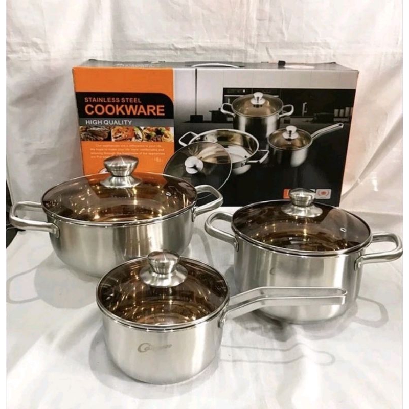 Jual Panci Set Calypso Cookware Isi Pcs Isi Pcs Stainless Steel Panci Set Murah Calypso