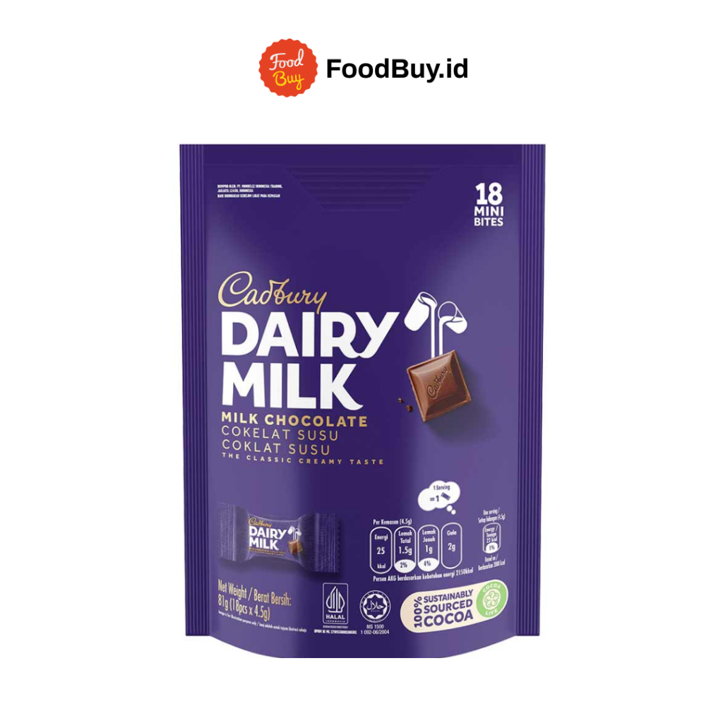 Jual Cadbury Dairy Milk Chocolate Doybag 81gr (18pcs) | Shopee Indonesia