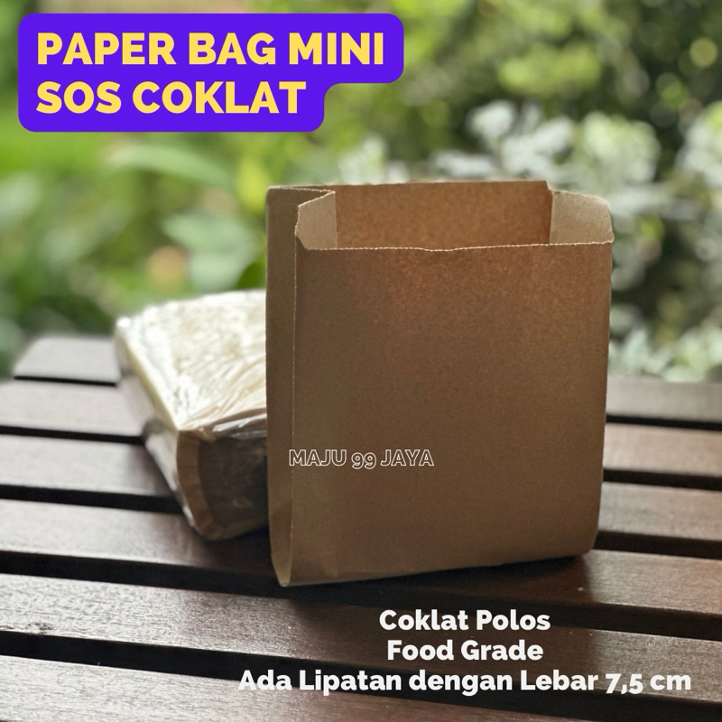 Jual Pcs Paper Bag Kantung Kertas Mini Sos Coklat Polos Model Terbaru Kantong Paper