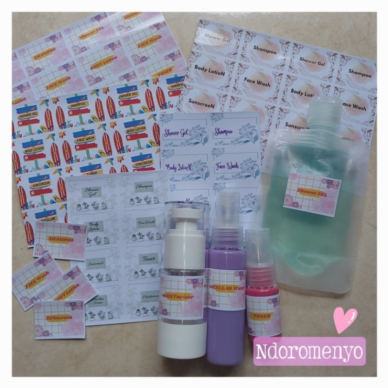 Jual Stiker label untuk botol refill botol pot/jar travelling pack ...