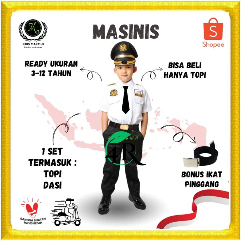 Jual baju masinis anak kostum profesi seragam karnaval pocil polisi ...