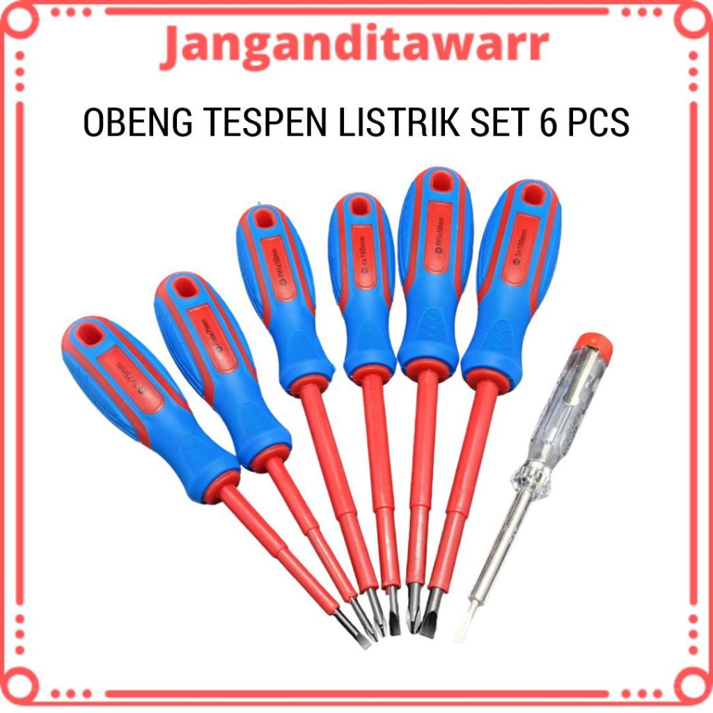 Jual Obeng Tester Listrik Set 7 pcs BELTER Obeng Plus Minus dan Tespen ...