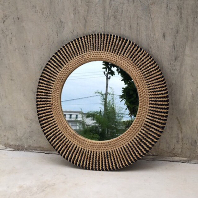 Jual Lombok Authentic Giani Rattan Mirror Cermin Bulat Aesthetic Murah Shopee Indonesia