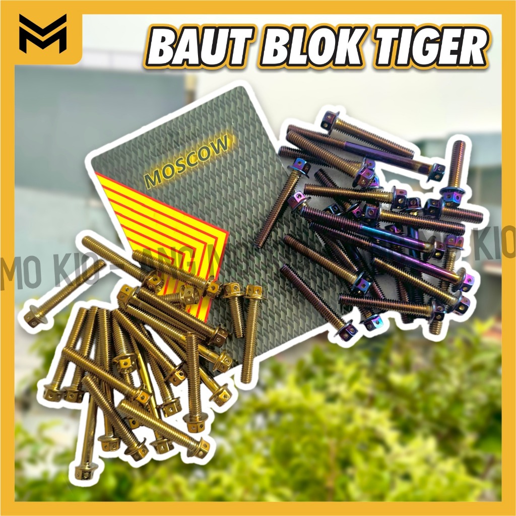 Jual Set Baut Blok Kalter Mesin Tiger Gold Tone Probolt Stainless Non