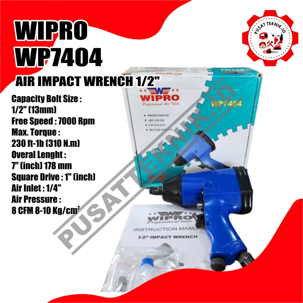 Jual TERMURAH Air Impact Wrench 1/2" WIPRO RP 7404 PUSAT TEKNIK ID
