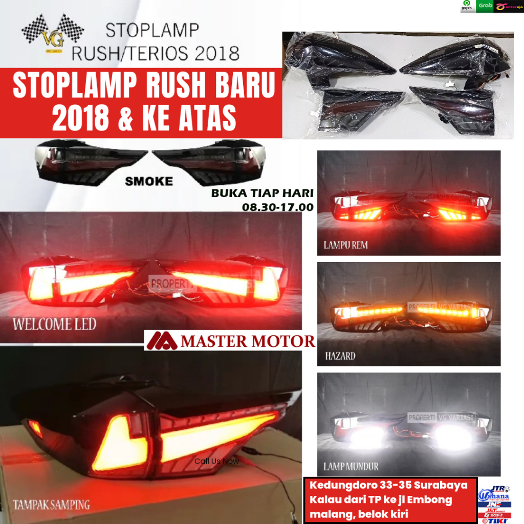 Jual Lampu Stoplamp All New Rush 2018 2019 2020 2021 2022 Smoke 1 set ...