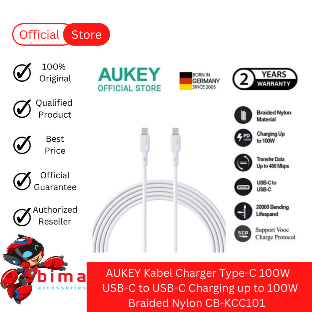 Jual Aukey Cable Data Kabel Charger Usb C To Usb C Type C Watt Fast Charging Vooc Support