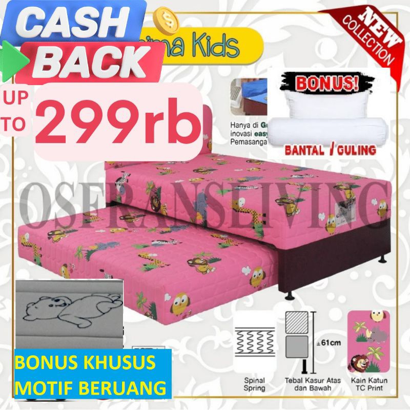 Jual 2 in 1 Prima Kids Guhdo Springbed - FULLSET KIPAS / ATLANTIC ...