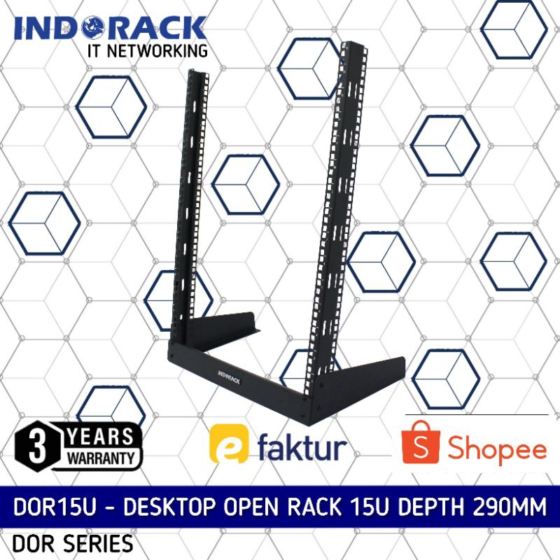 Jual DOR15 Desktop Open Rack 15U Depth 290mm INDORACK Rak Meja Server ...