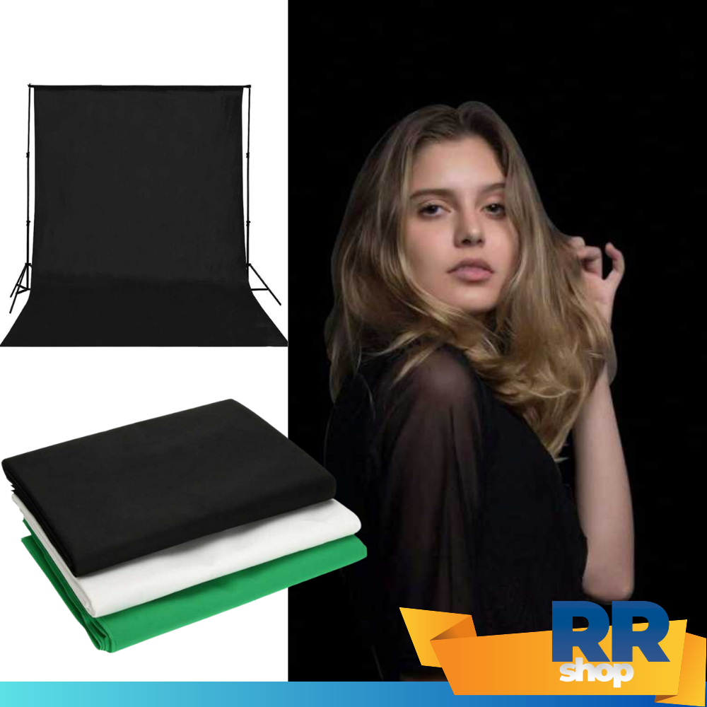 Jual Backdrop Foto Cotton Kain Studio Background HItam Putih | Shopee ...