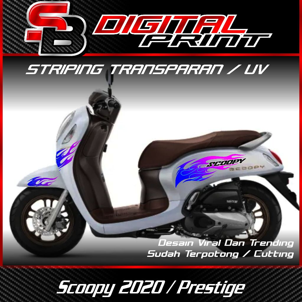 Jual striping transpran scoopy motif api - striping scoopy prestige ...