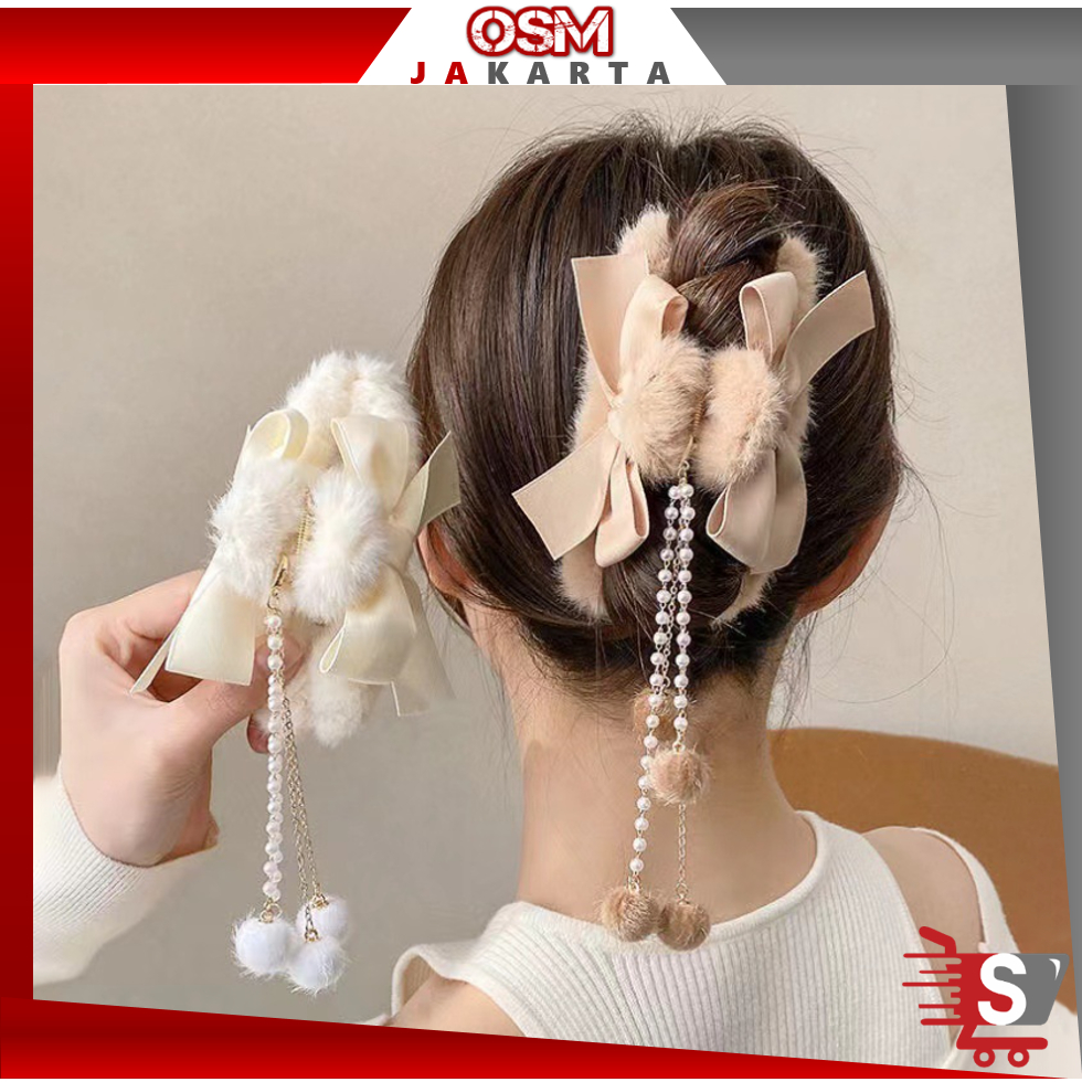 Jual OSM JKT F6169 Jepit Rambut Bulu Halus / Jedai Wanita Fashion Korea ...