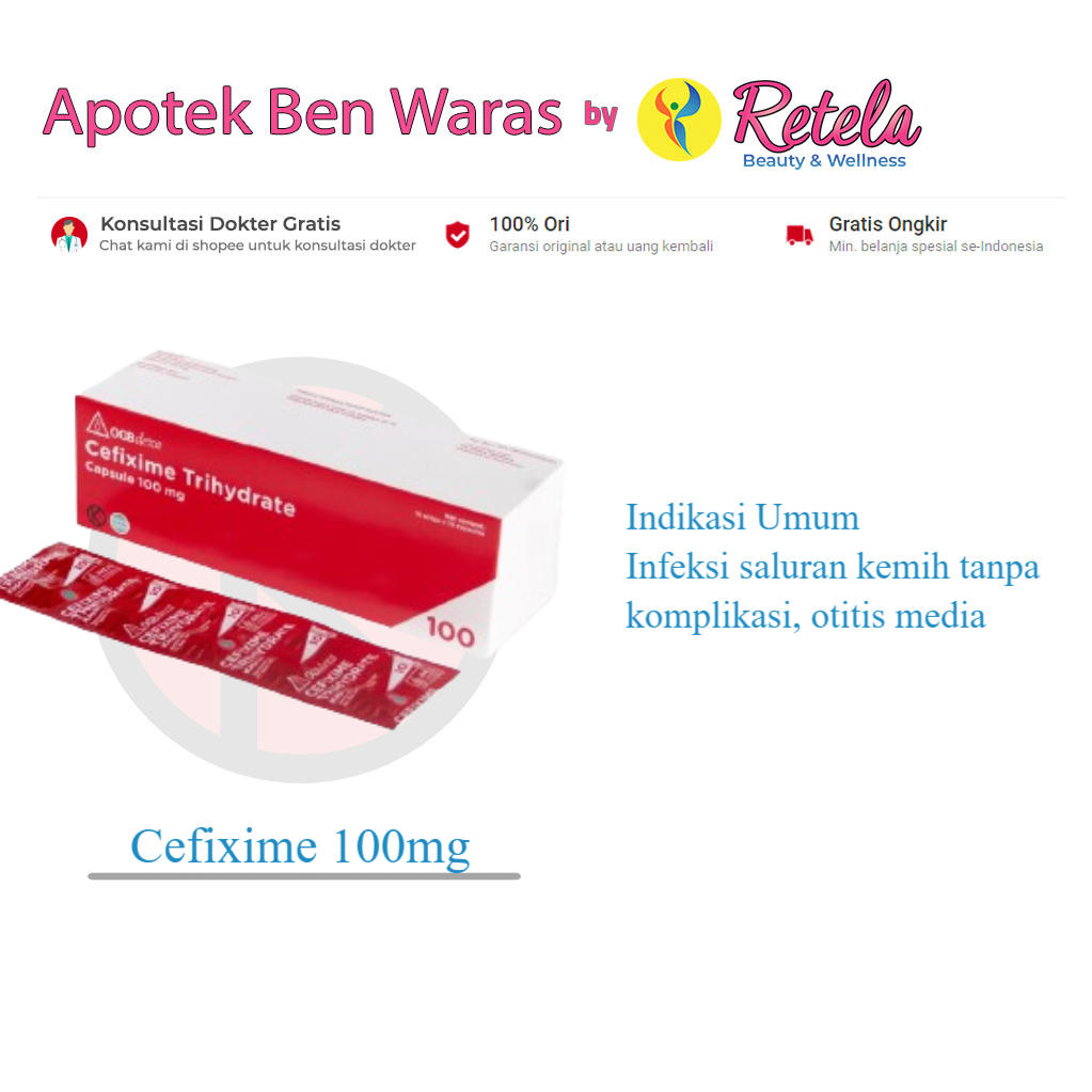 Jual Cefixime Mg Box Kapsul Dexa Infeksi Saluran Kemih Gonore Faringitis Dan