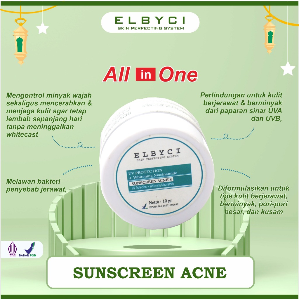 Jual Sunscreen Acne/Day Cream Acne/Cream Siang Elbyci/Cream Untuk