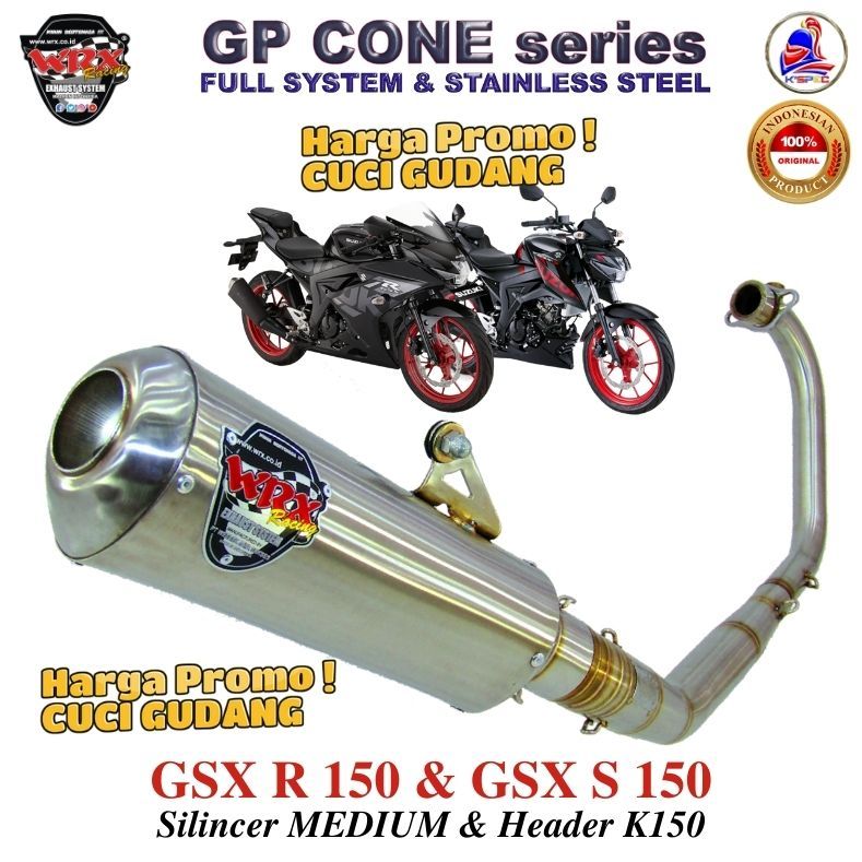 Jual Knalpot Racing WRX GP CONE SS K150 Medium GSX R-150 + S-150 ...