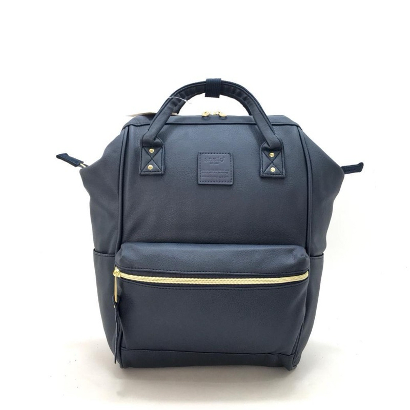 anello navy blue leather backpack ATB4952 (R): RETRO Base Backpack, BK, Free Size Clothing, Shoes & Accessories Made of a light rigid polycanvas which is perfectly suitable for everyday use Anello backpack - Gem