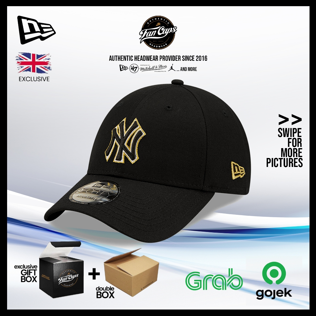 Jual [ORIGINAL] New York Yankees Black Metallic Pop 9FORTY | Topi New ...