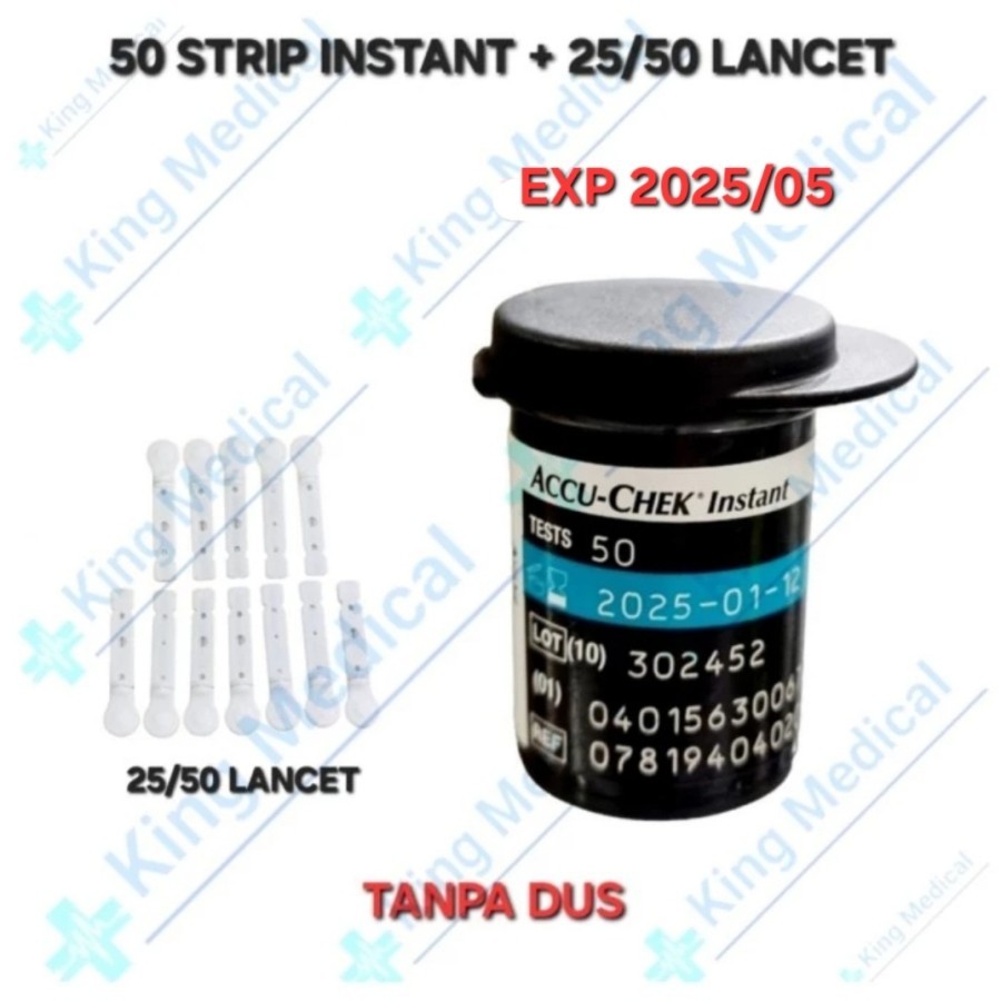 Jual Strip Accu Chek Instant Instan Isi 50 Lancet 25 50 Pcs Accu