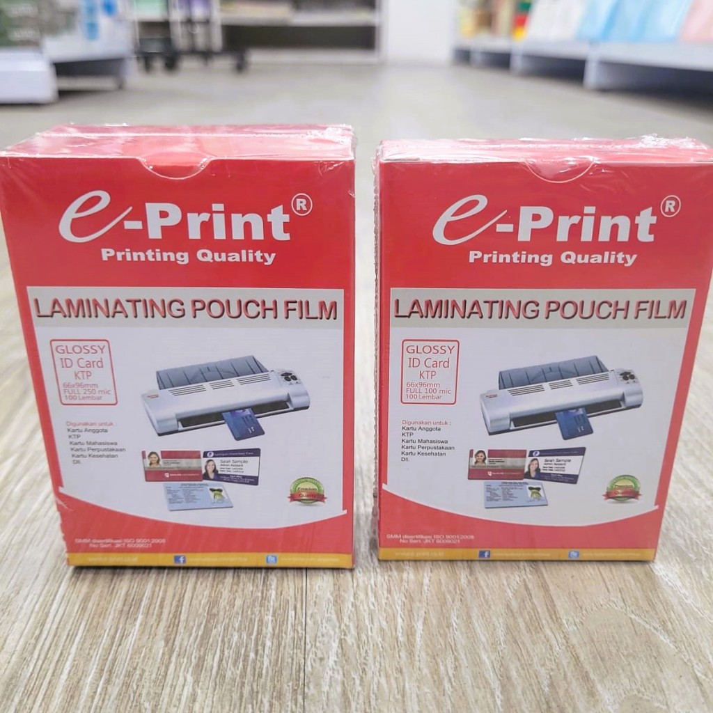 Jual Laminating Pouch Film KTP / ID Card Plastik Laminating Ukuran KTP ...