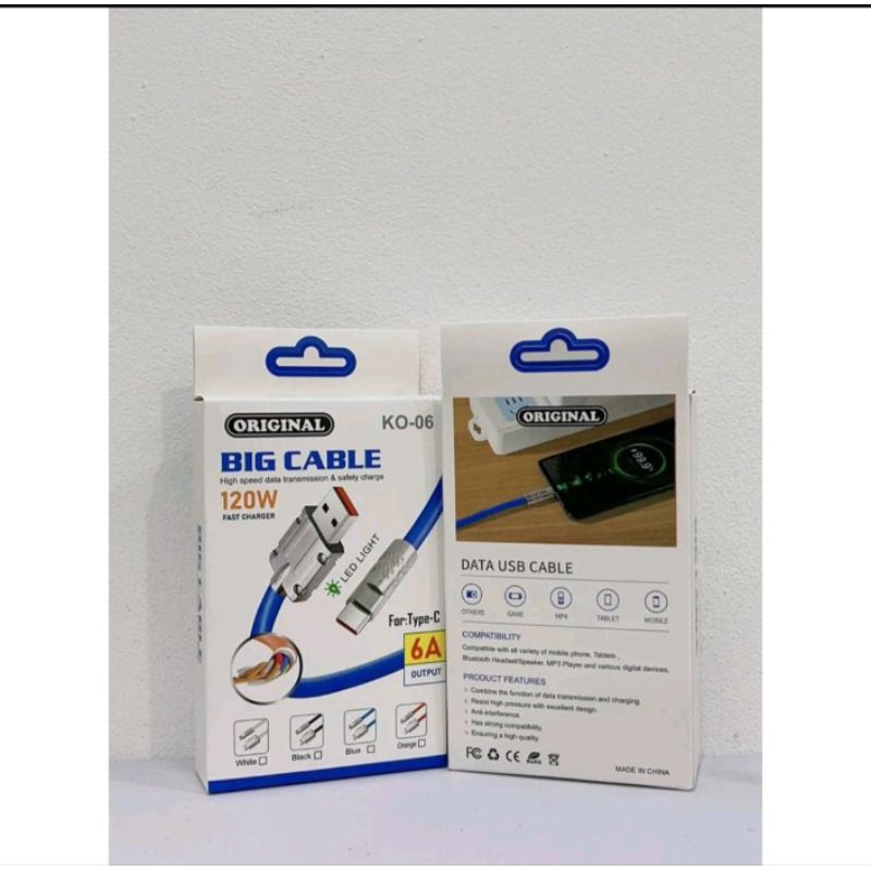 Jual KABLE DATA CARGER 120W FAST CHARGING/6A OUTPUT/BIG KABLE HIGH ...