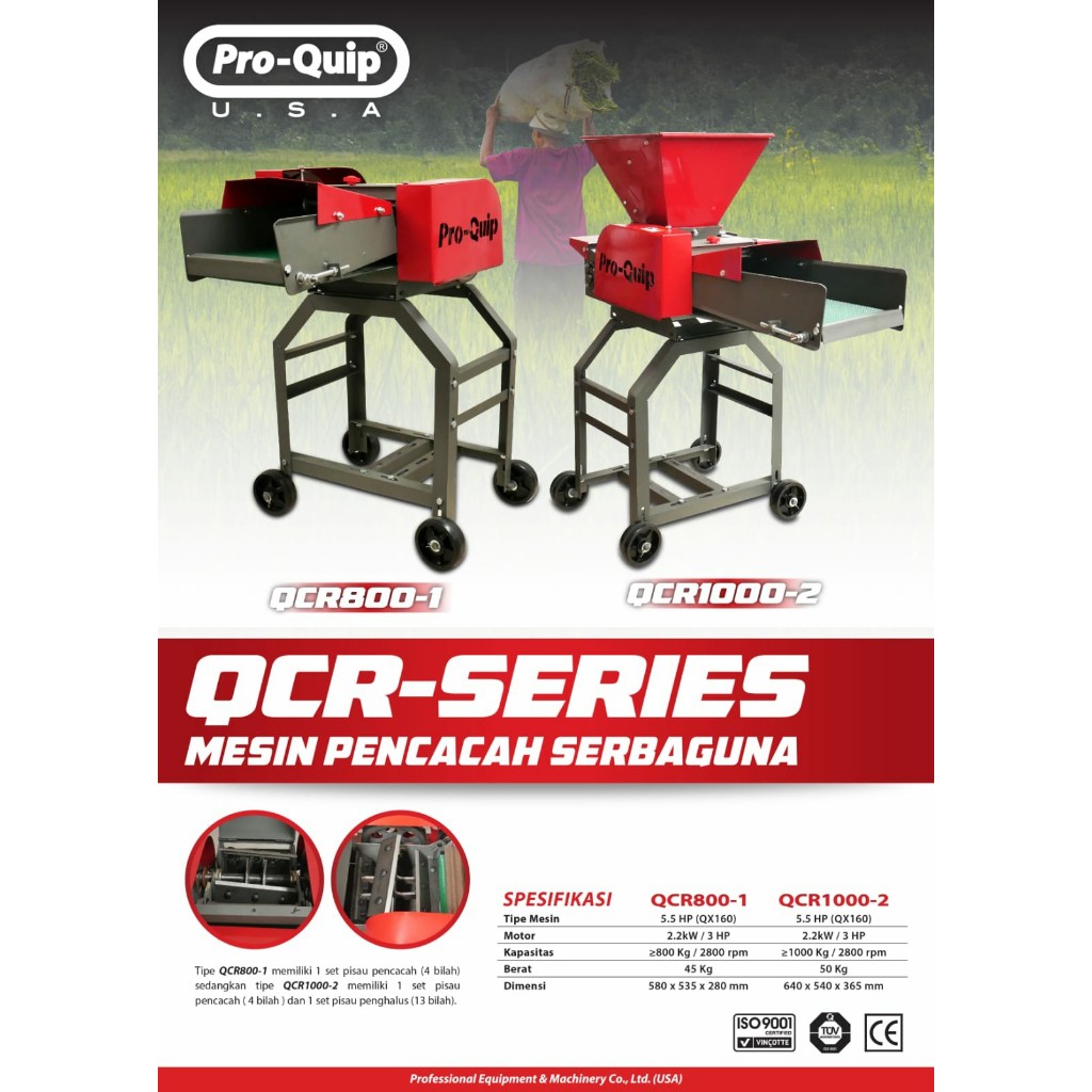 Jual Mesin cacah rumput multifungsi Proquip QCR 800-1 & QCR 1000-2 ...