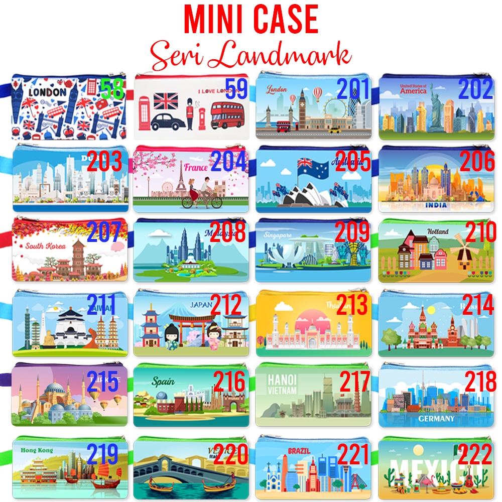 Jual Mini Case Landmark Berbagai Negara Dompet Tempat Pensil Souvenir