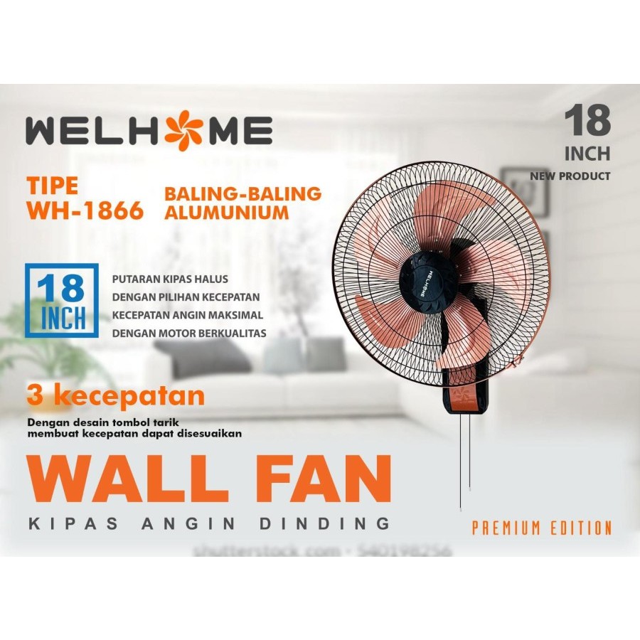 Jual Kipas Angin Dinding Wall Fan Welhome 18 Inch Wh 1866 Shopee Indonesia 1796