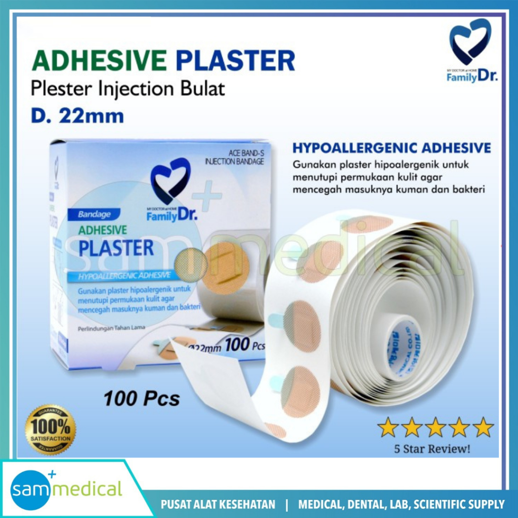 Jual Family DR Adhesive Plaster Bulat / Plester Injection isi 100pcs ...