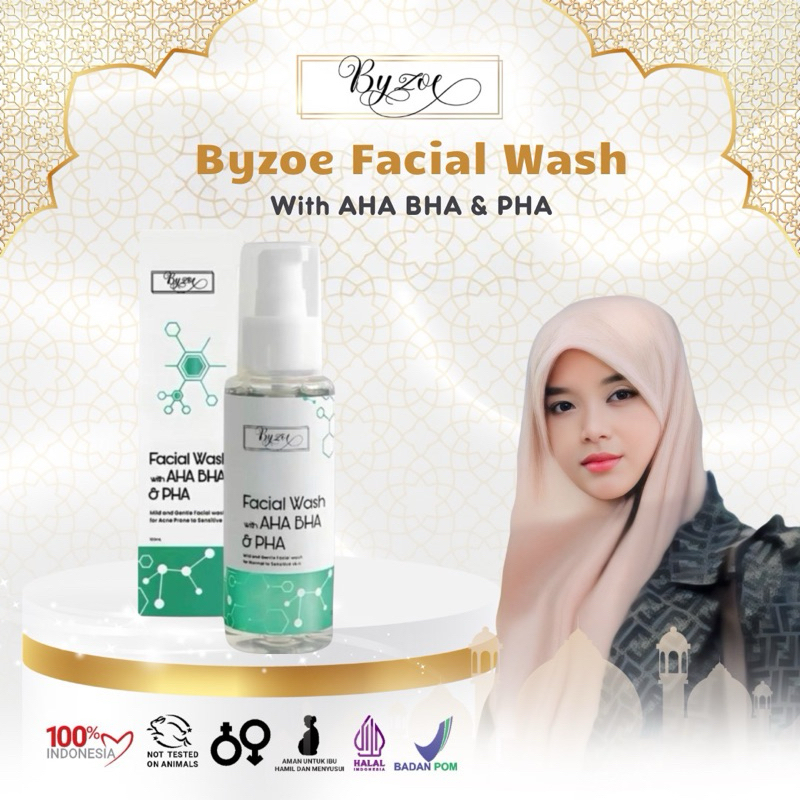 Jual Byzoe Exfoliating Facial Wash with AHA BHA PHA for Sensitive, Acne