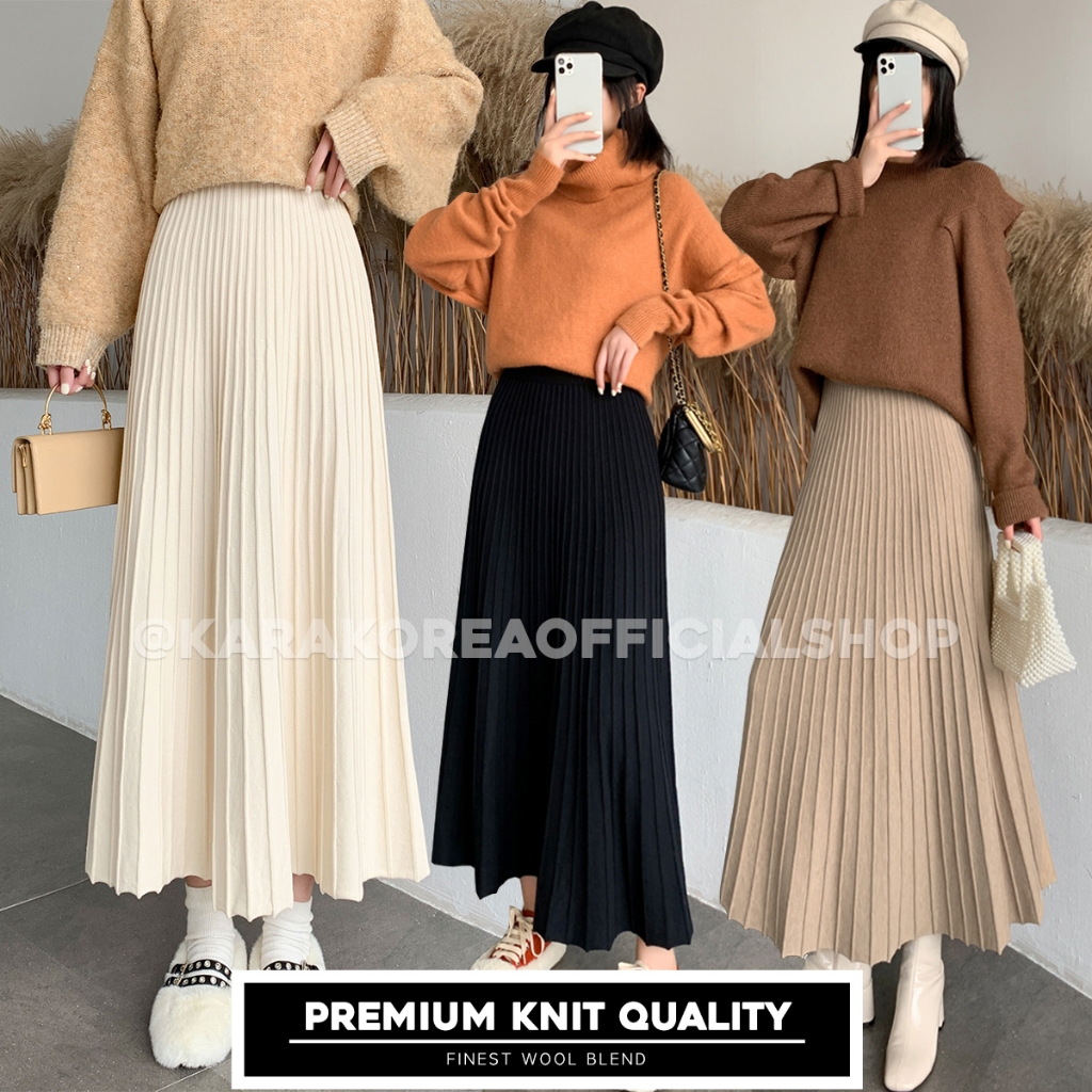 Jual KARAKOREA 999 Premium Knit Long Skirt/ ROK RAJUT PREMIUM / ROK ...