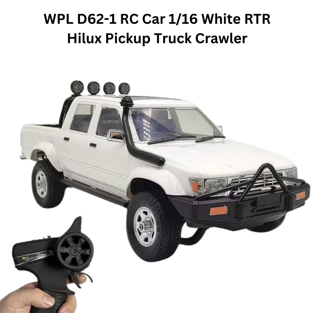 Jual RC Car WPL D62-1 skala 1/16 White RTR Hilux Pickup Truck Crawler ...