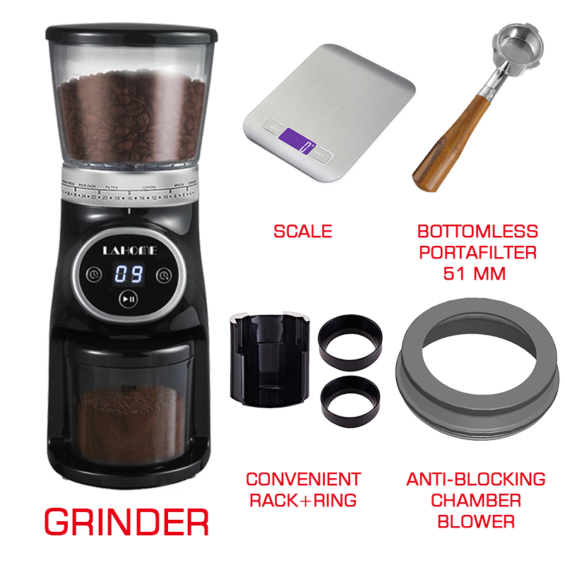 Jual LAHOME Electric Burr Coffee Bean Grinder w/ 31 Grind Settings